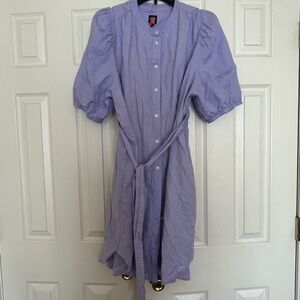 GAP Light Purple Midi Dress with Puff Sleeves